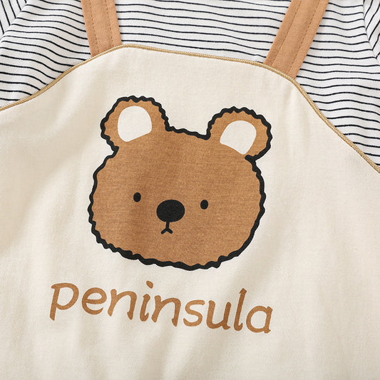 Côte & Crown Cartoon Bear Baby Romper - Soft & Stylish