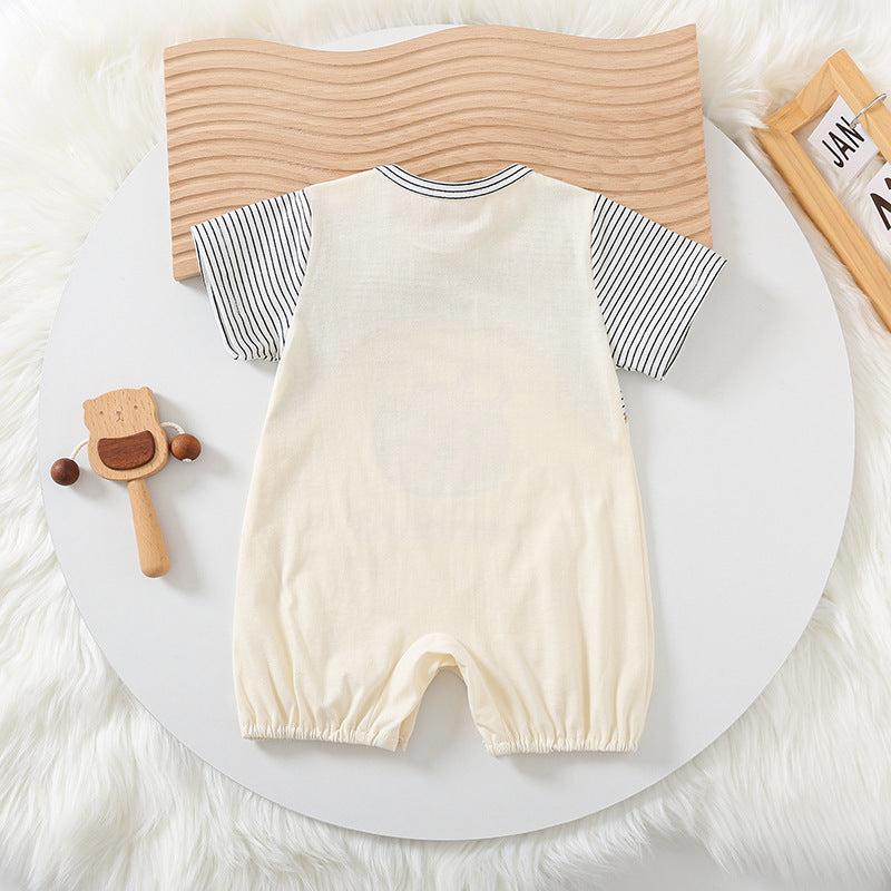Côte & Crown Cartoon Bear Baby Romper - Soft & Stylish