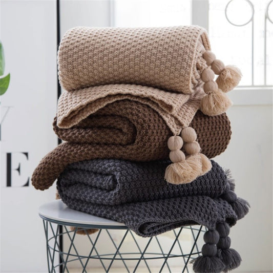 Côte & Crown Soft Furnishing Throws with Pom Pom