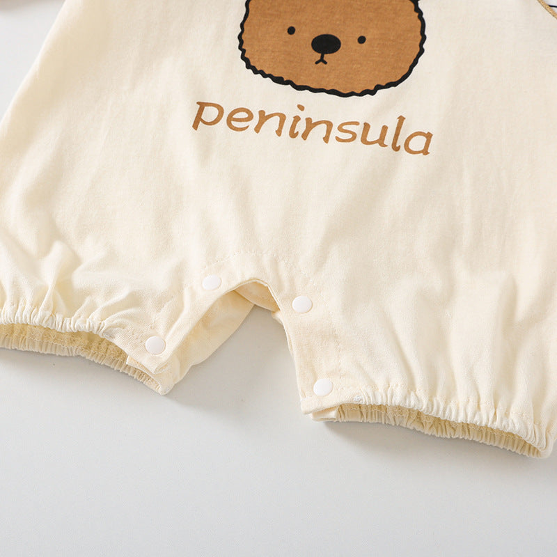 Côte & Crown Cartoon Bear Baby Romper - Soft & Stylish