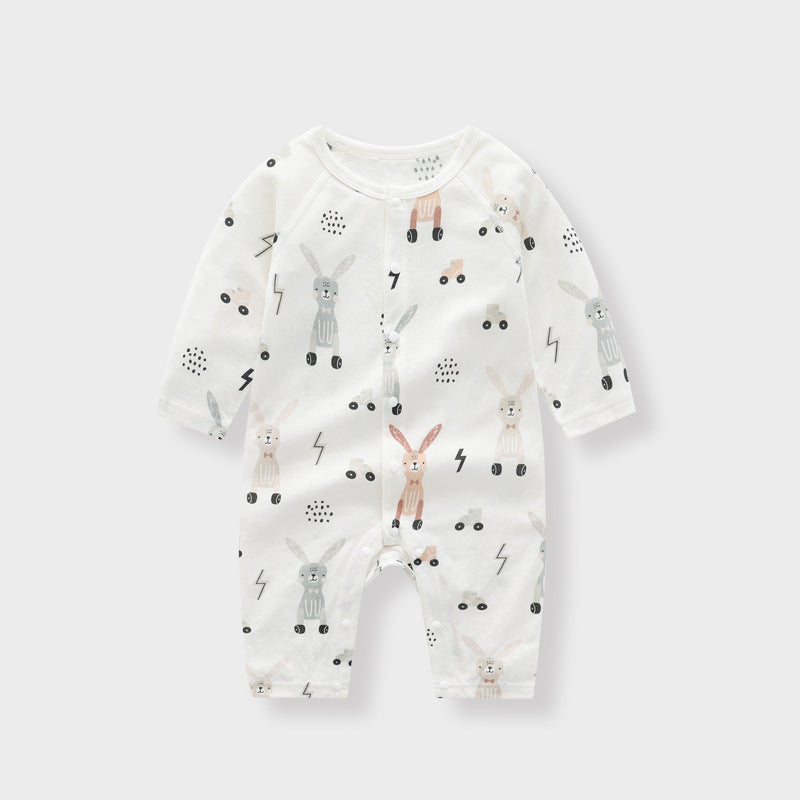 Light and soft bamboo fibre jumpsuit with bunny print breathable bamboo baby clothes by Côte & Crown