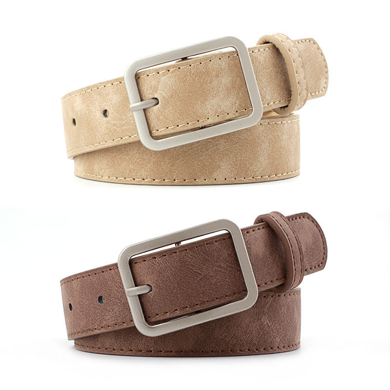 Women's Office Belts in Tan and Brown with Metal Buckle for Stylish Workwear
