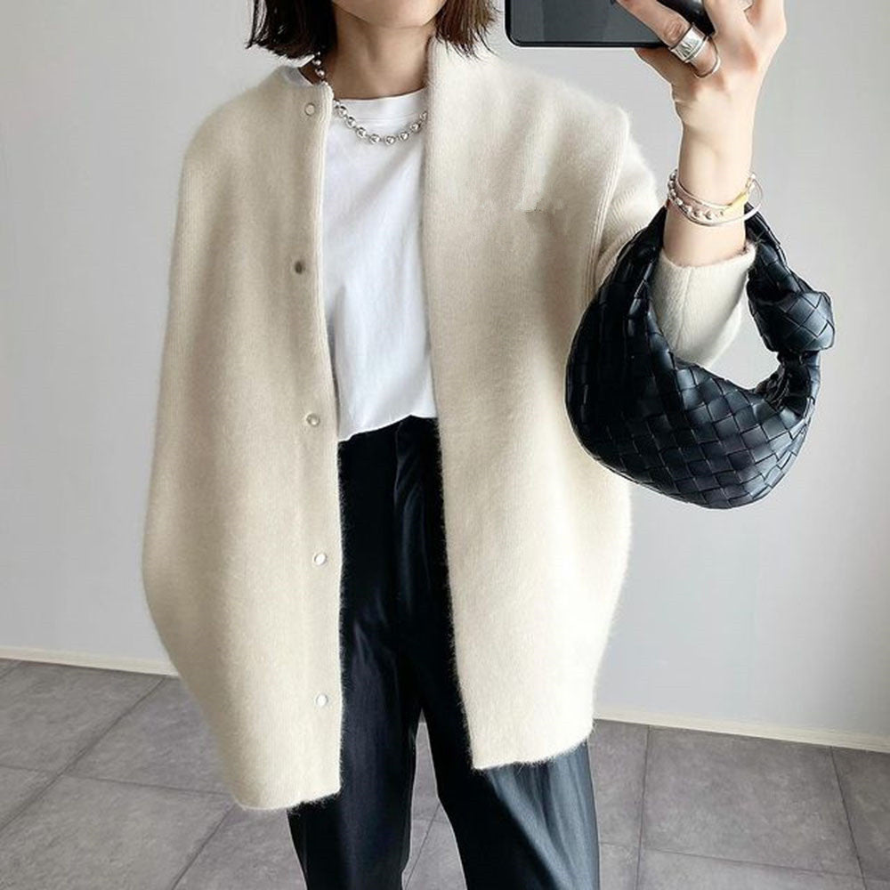 Hauteloom Cream Cardigan with Button Front Design, Perfect for Casual Layering