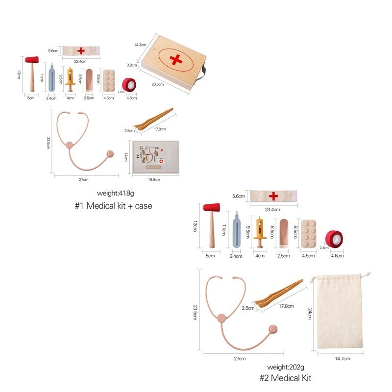 Côte & Crown children's doctor play set with medical kit, case, stethoscope, hammer, syringe, and accessories