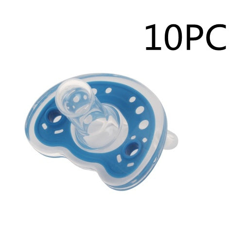 Côte & Crown silicone baby pacifier BPA free in blue with ventilation holes and clear nipple