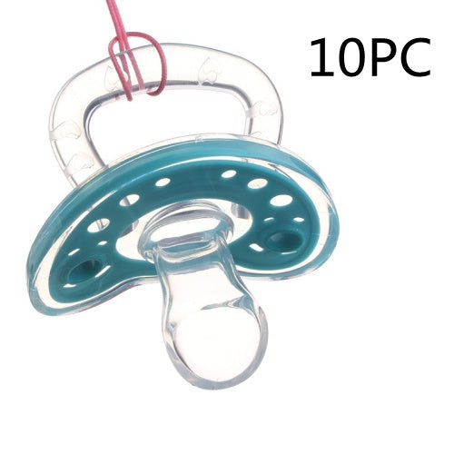 Côte & Crown silicone baby pacifier BPA free with teal shield and clear nipple
