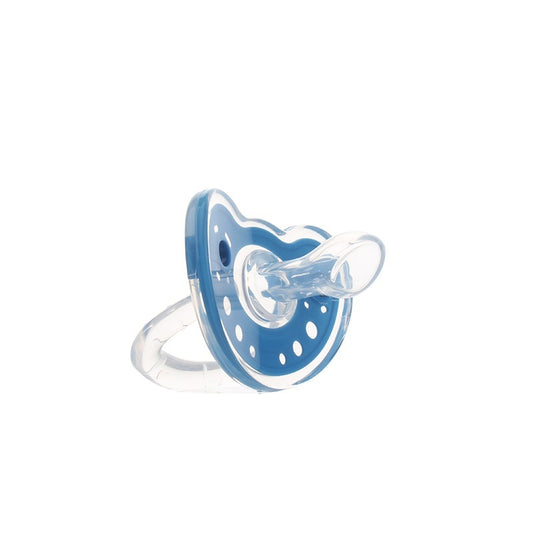 Côte & Crown blue silicone baby pacifier BPA free with ergonomic design for infants
