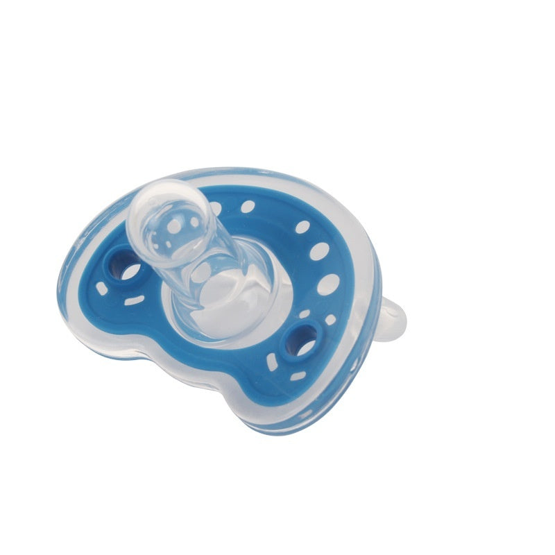 Côte & Crown silicone baby pacifier BPA free with blue and clear design for infant comfort