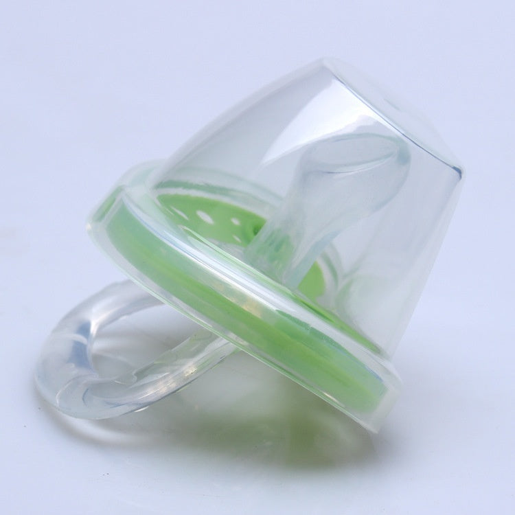 Côte & Crown silicone baby pacifier BPA free with clear shield and green accent for infants