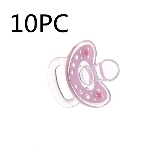 Côte & Crown silicone baby pacifier BPA free in pink with ventilation holes pack of 10