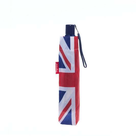 Union Jack Paddington Bear umbrella with compact design and carrying strap for rainy days